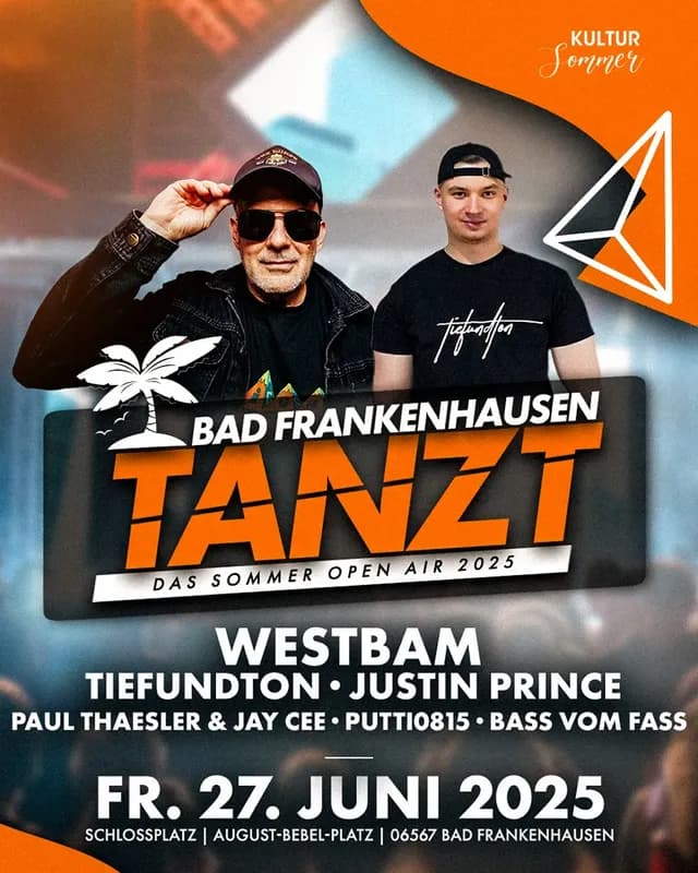 Flyer: Bad Frankenhausen Tanzt 2025 – Schlossplatz 06567 Bad Frankenhausen – 4AM Techno Event