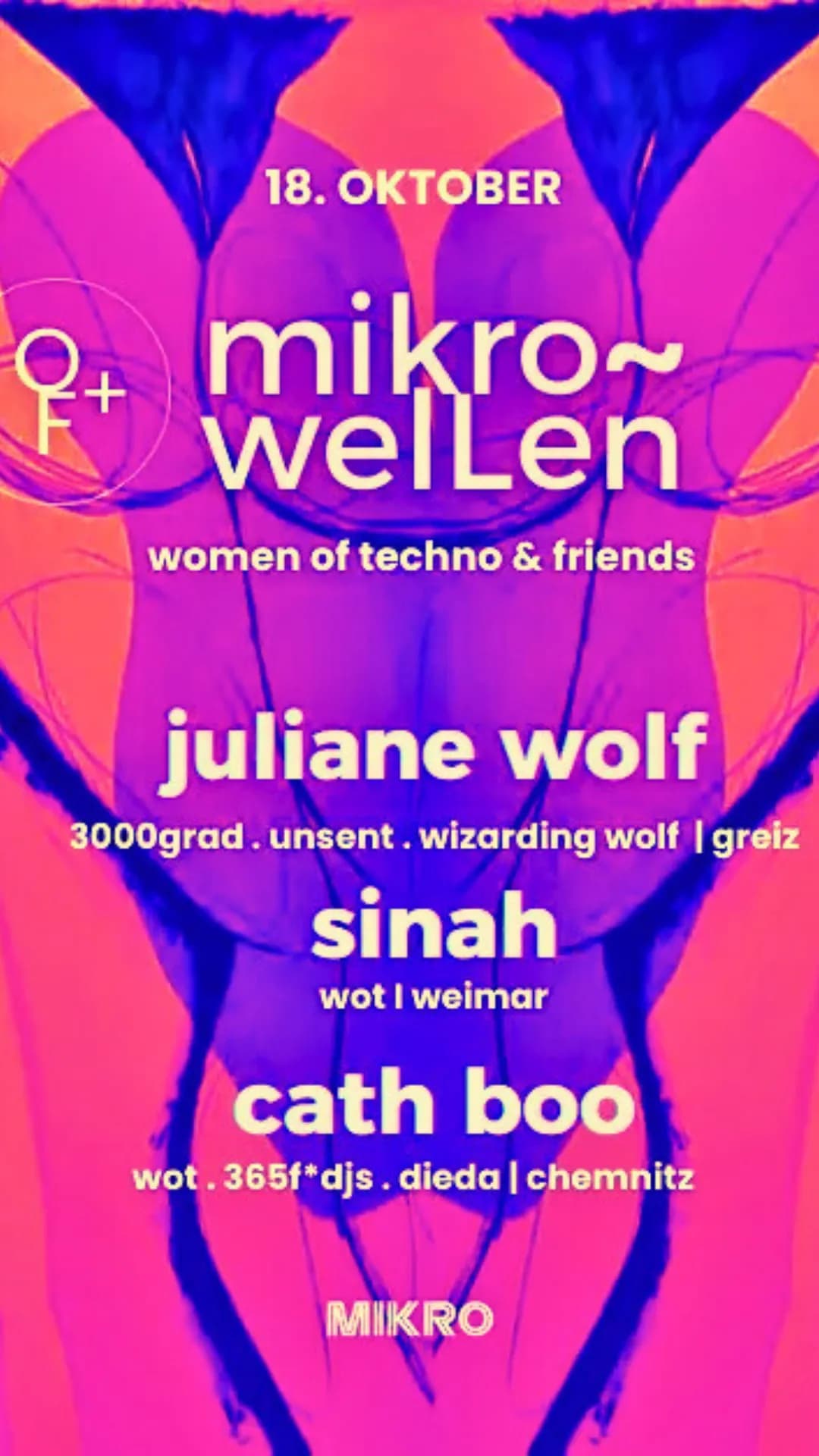 Flyer: Mikrowellen - Women of Techno & Friends – Mikro Club Löbstedter Str. 50, 07749, Jena – 4AM Techno Event