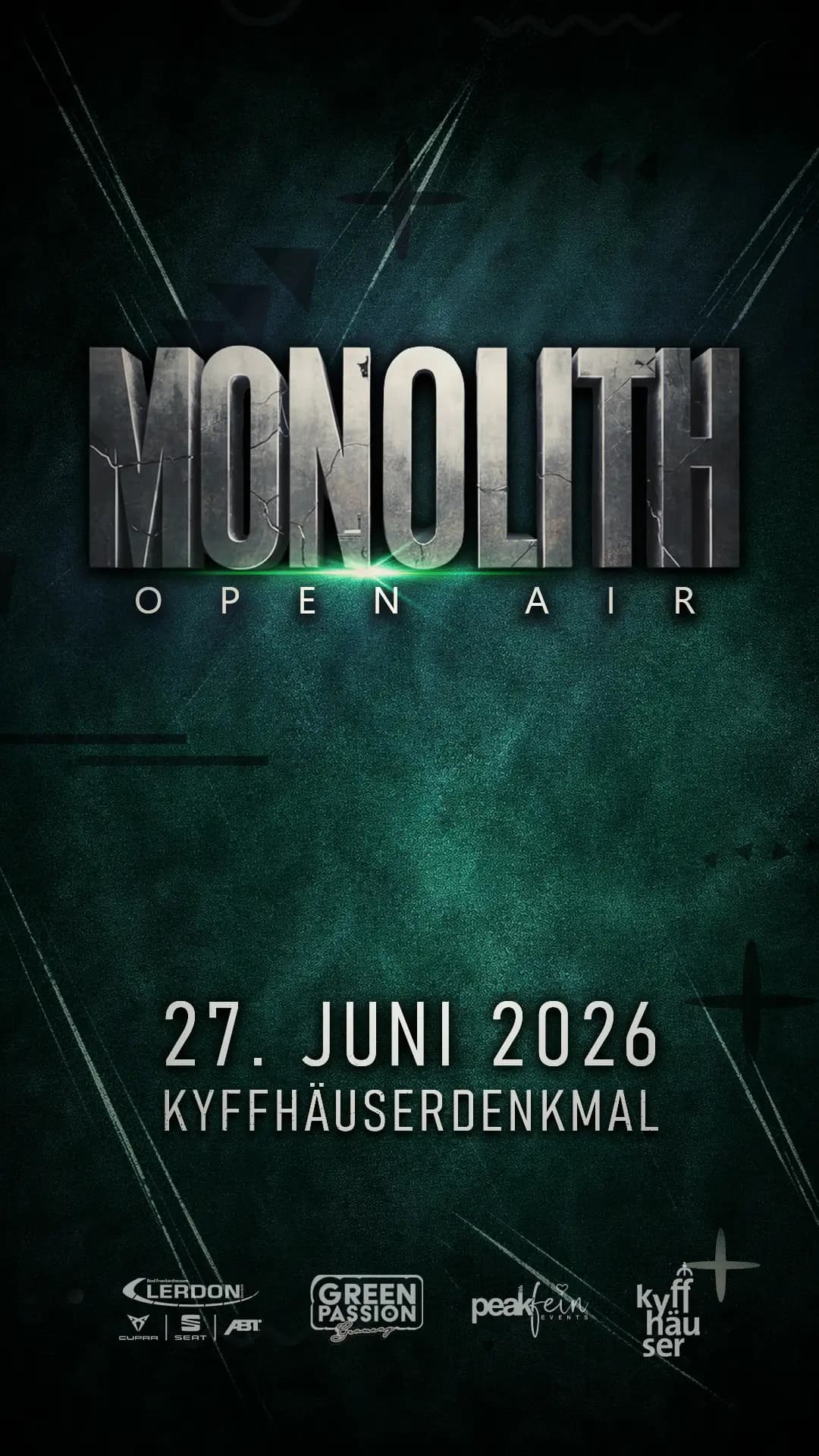 Flyer: MONOLITH OPEN AIR – Kyffhäuser-Denkmal Kyffhäuser 1, 99707 Kyffhäuserland – 4AM Techno Event