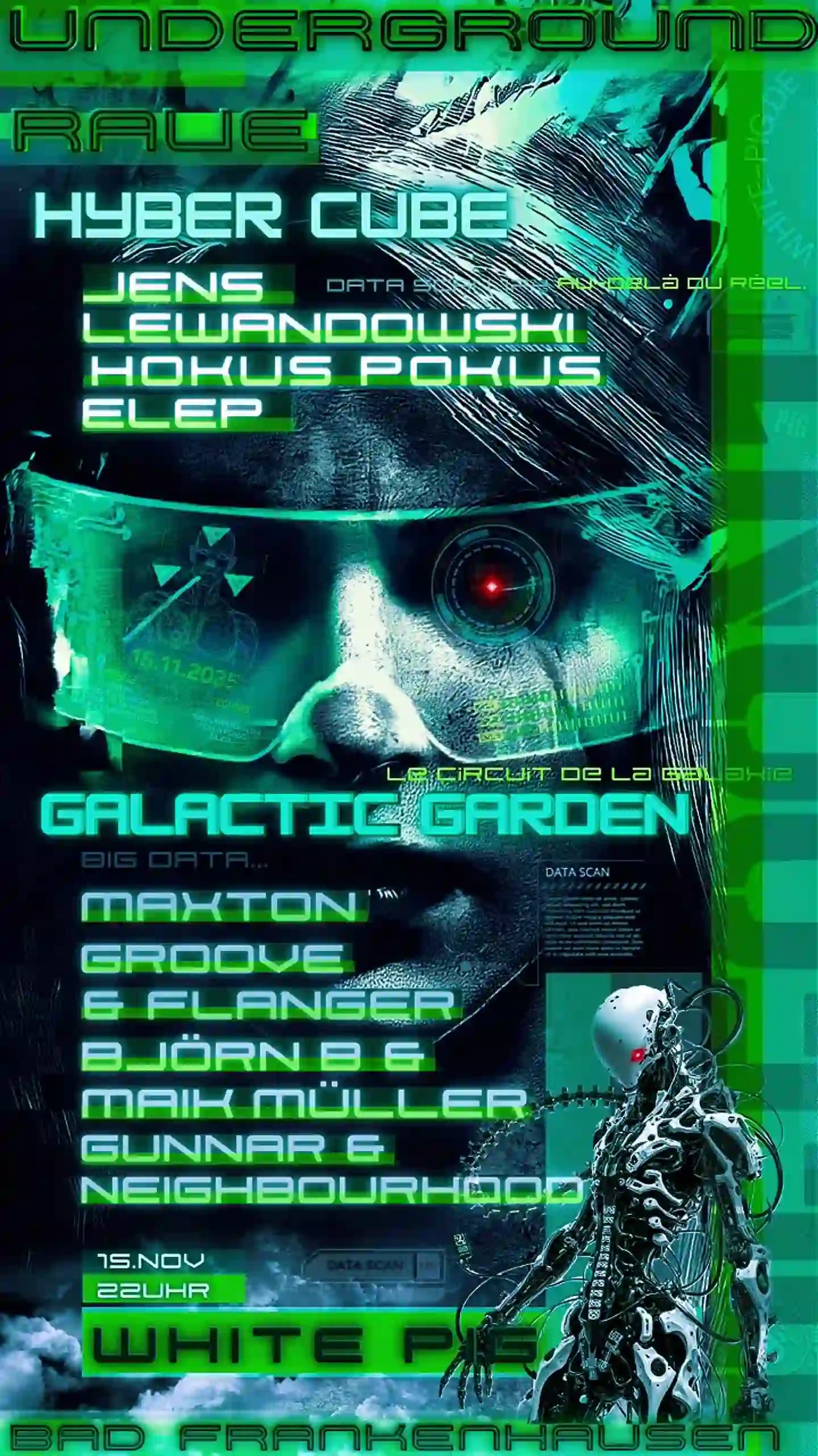 Flyer: Underground Rave – White Pig Bad Frankenhausen – 4AM Techno Event