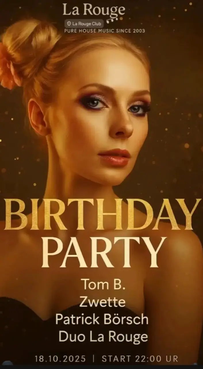 Flyer für Birthday Party La Rouge